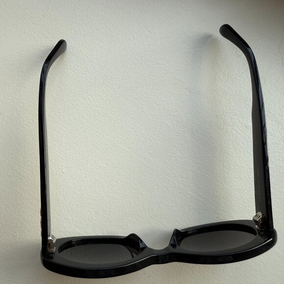 Celine Triomphe Logo Oval Acetate Sunglasses in Black - Picture 8 of 9